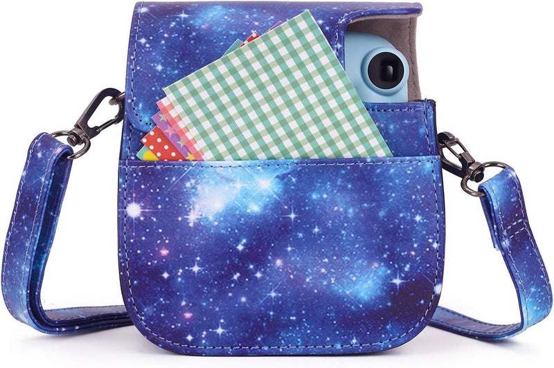 Phetium Instant mini 12 Camera Protective Case Compatible with Instax Mini 12 11,PU Leather Bag with Pocket and Adjustable Shoulder Strap (Starry Purple) - Image 5